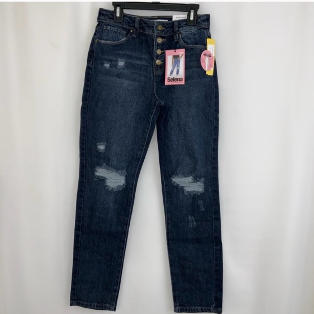 Girl’s NWT YMI Blue Distressed Selena Jeans Size 14